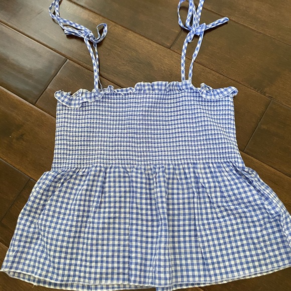 H&M Tops - H&M Gingham Summer Smocked Top